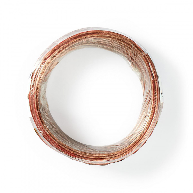 Nedis Högtalarkabel | 2 x 0.75 mm² | CCA | 15.0 m | Rund | PVC | Transparent | Emballage
