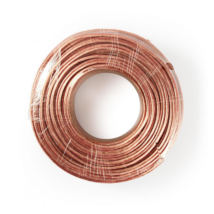 Nedis Högtalarkabel | 2 x 4.00 mm² | CCA | 100.0 m | Rund | PVC | Transparent | Emballage