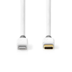Nedis Lightning Kabel | USB 2.0 | Apple Lightning, 8-stifts | USB-C™ Hane | 480 Mbps | Guldplaterad | 1.00 m | Rund | PVC | Vit | Låda Nedis Lightning Kabel | USB 2.0 | Apple Lightning, 8-stifts | USB-C™ Hane | 480 Mbps | Guldplaterad | 1.00 m | Rund | PVC | Vit | Låda