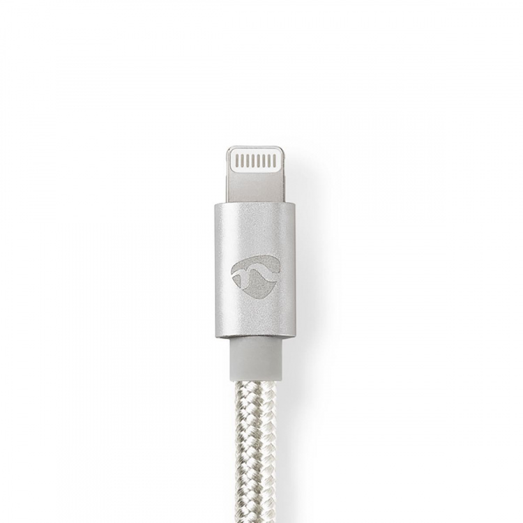Nedis Lightning Kabel | USB 2.0 | Apple Lightning, 8-stifts | USB-C™ Hane | 480 Mbps | Guldplaterad | 1.00 m | Rund | Flätad / Nylon | Aluminium / Silver | Kartong med täckt fönster