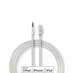 Nedis Lightning Adapter | Apple Lightning, 8-stifts | 3.5 mm Hane | Guldplaterad | 1.00 m | Rund | Nylon | Kartong med täckt fönster Nedis Lightning Adapter | Apple Lightning, 8-stifts | 3.5 mm Hane | Guldplaterad | 1.00 m | Rund | Nylon | Kartong med täckt fönster