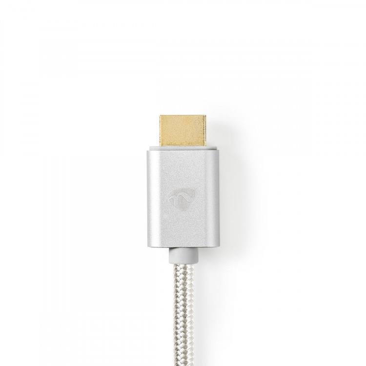 Nedis USB-C™ Adapter | USB 3.2 Gen 1 | USB-C™ Hane | HDMI™ Kontakt | 4K@60Hz | 18 Gbps | 2.00 m | Rund | Guldplaterad | Flätad / Nylon | Aluminium | Kartong med täckt fönster