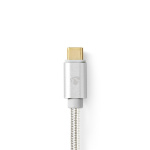 Nedis USB-C™ Adapter | USB 3.2 Gen 1 | USB-C™ Hane | HDMI™ Kontakt | 4K@60Hz | 18 Gbps | 2.00 m | Rund | Guldplaterad | Flätad / Nylon | Aluminium | Kartong med täckt fönster