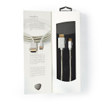 Nedis USB-C™ Adapter | USB 3.2 Gen 1 | USB-C™ Hane | HDMI™ Kontakt | 4K@60Hz | 18 Gbps | 2.00 m | Rund | Guldplaterad | Flätad / Nylon | Aluminium | Kartong med täckt fönster