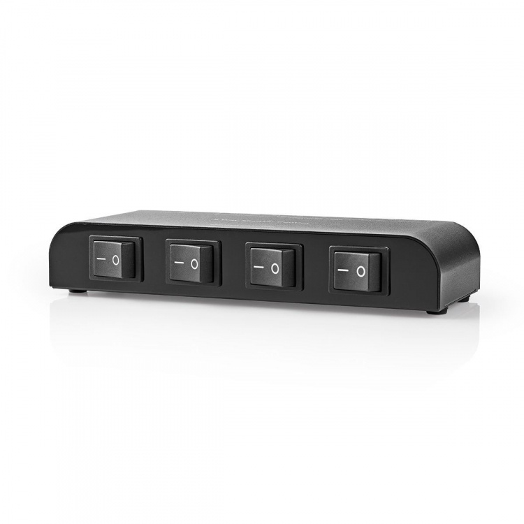Nedis Högtalar kontrollboxen | 4-Port port(s) | Terminalklämmor | Högtalarimpedans: 4-16 Ohm | Maxlast per Kanal: 200 W | Aluminium | Svart