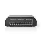 Nedis Högtalar kontrollboxen | 2-Port port(s) | Terminalskruvar | Högtalarimpedans: 4-16 Ohm | Maxlast per Kanal: 150 W | Aluminium | Svart
