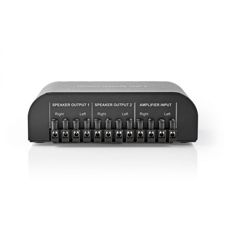Nedis Högtalar kontrollboxen | 2-Port port(s) | Terminalskruvar | Högtalarimpedans: 4-16 Ohm | Maxlast per Kanal: 150 W | Aluminium | Svart