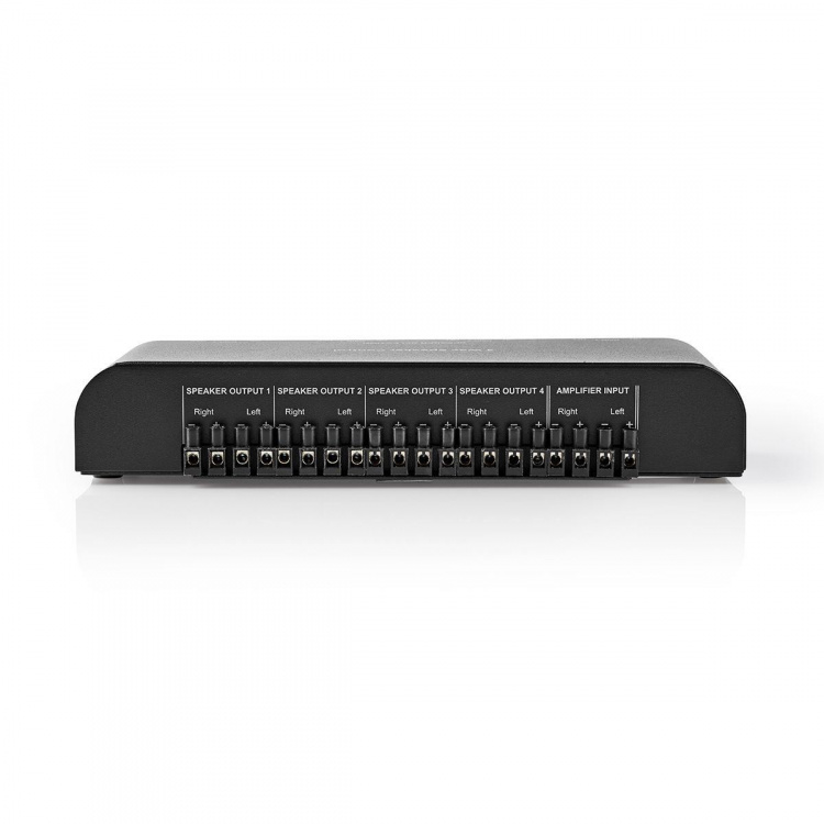 Nedis Högtalar kontrollboxen | 4-Port port(s) | Terminalskruvar | Högtalarimpedans: 4-16 Ohm | Maxlast per Kanal: 200 W | Aluminium | Svart