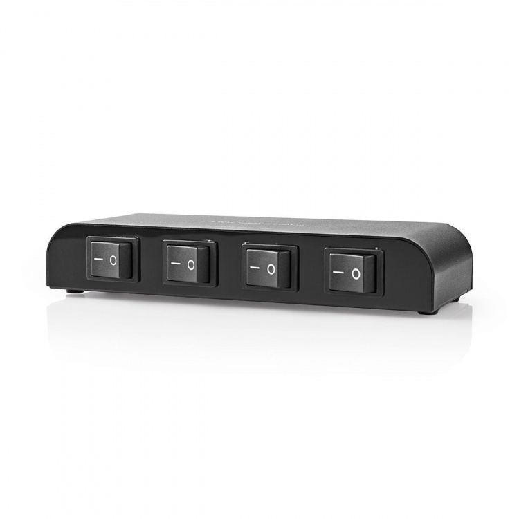Nedis Högtalar kontrollboxen | 4-Port port(s) | Terminalskruvar | Högtalarimpedans: 4-16 Ohm | Maxlast per Kanal: 200 W | Aluminium | Svart