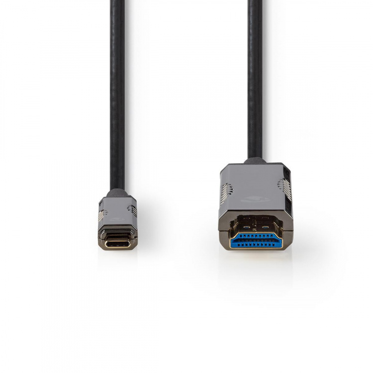 Nedis Aktiv optisk (AOC) USB kabel | USB-C™ Hane | HDMI™ Kontakt | 18 Gbps | 20.0 m | Rund | PVC | Svart | Presentbox