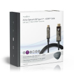 Nedis Aktiv optisk (AOC) USB kabel | USB-C™ Hane | HDMI™ Kontakt | 18 Gbps | 20.0 m | Rund | PVC | Svart | Presentbox