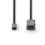 Nedis Aktiv optisk (AOC) USB kabel | USB-C™ Hane | HDMI™ Kontakt | 18 Gbps | 30.0 m | Rund | PVC | Svart | Presentbox