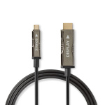 Nedis Aktiv optisk (AOC) USB kabel | USB-C™ Hane | HDMI™ Kontakt | 18 Gbps | 50.0 m | Rund | PVC | Svart | Presentbox