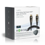 Nedis Aktiva optiska High Speed HDMI kabel med Ethernet | HDMI™ Kontakt | HDMI™ Kontakt | 4K@60Hz | 18 Gbps | 30.0 m | Rund | PVC | Svart | Presentbox Nedis Aktiva optiska High Speed HDMI kabel med Ethernet | HDMI™ Kontakt | HDMI™ Kontakt | 4K@60Hz | 18 Gbps | 30.0 m | Rund | PVC | Svart | Presentbox
