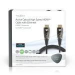 Nedis Aktiva optiska High Speed ​​HDMI kabel med Ethernet | HDMI™ Kontakt | HDMI™ Kontakt | 4K@60Hz | 18 Gbps | 50.0 m | Rund | PVC | Svart | Presentbox