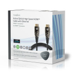 Nedis Aktiva optiska High Speed ​​HDMI kabel med Ethernet | HDMI™ Kontakt | HDMI™ Kontakt | 4K@60Hz | 18 Gbps | 50.0 m | Rund | PVC | Svart | Presentbox