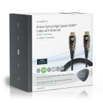 Nedis Aktiva optiska High Speed ​​HDMI kabel med Ethernet | HDMI™ Kontakt | HDMI™ Kontakt | 4K@60Hz | 18 Gbps | 50.0 m | Rund | PVC | Svart | Presentbox