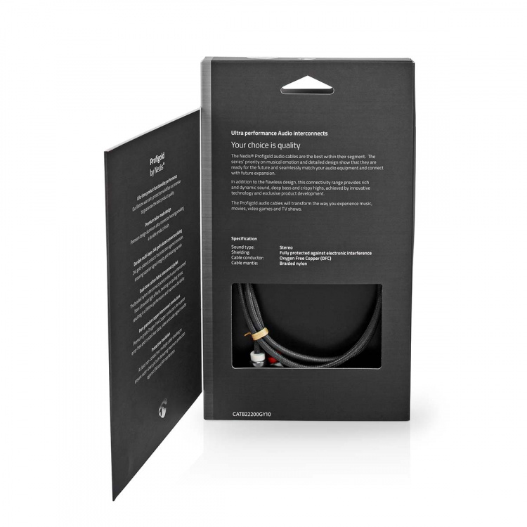 Nedis Stereoljudkabel | 3.5 mm Hane | 2x RCA Hane | Guldplaterad | 1.00 m | Rund | Grå / Grått Med Metall | Kartong med täckt fönster Nedis Stereoljudkabel | 3.5 mm Hane | 2x RCA Hane | Guldplaterad | 1.00 m | Rund | Grå / Grått Med Metall | Kartong med täckt fönster