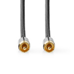 Nedis subwoofer Kabel | RCA Hane | RCA Hane | Guldplaterad | 3.00 m | Rund | 4.5 mm | Antracit / Grått Med Metall | Lock