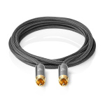 Nedis subwoofer Kabel | RCA Hane | RCA Hane | Guldplaterad | 3.00 m | Rund | 4.5 mm | Antracit / Grått Med Metall | Lock