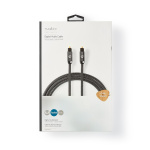 Nedis Optisk ljudkabel | TosLink Hane | TosLink Hane | 1.00 m | Rund | Bomull | Grått Med Metall | Kartong med täckt fönster Nedis Optisk ljudkabel | TosLink Hane | TosLink Hane | 1.00 m | Rund | Bomull | Grått Med Metall | Kartong med täckt fönster