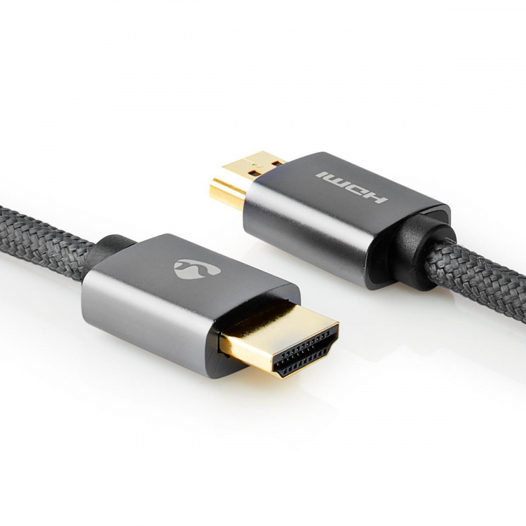 Nedis High Speed HDMI ™ kabel med Ethernet | HDMI™ Kontakt | HDMI™ Kontakt | 4K@60Hz | ARC | 18 Gbps | 1.00 m | Rund | Bomull | Grått Med Metall | Kartong med täckt fönster Nedis High Speed HDMI ™ kabel med Ethernet | HDMI™ Kontakt | HDMI™ Kontakt | 4K@60Hz | ARC | 18 Gbps | 1.00 m | Rund | Bomull | Grått Med Metall | Kartong med täckt fönster