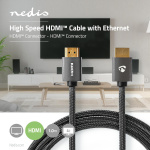 Nedis High Speed HDMI ™ kabel med Ethernet | HDMI™ Kontakt | HDMI™ Kontakt | 4K@60Hz | ARC | 18 Gbps | 1.00 m | Rund | Bomull | Grått Med Metall | Kartong med täckt fönster Nedis High Speed HDMI ™ kabel med Ethernet | HDMI™ Kontakt | HDMI™ Kontakt | 4K@60Hz | ARC | 18 Gbps | 1.00 m | Rund | Bomull | Grått Med Metall | Kartong med täckt fönster