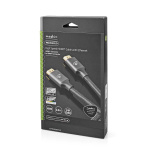 Nedis High Speed ​​HDMI ™ kabel med Ethernet | HDMI™ Kontakt | HDMI™ Kontakt | 4K@60Hz | ARC | 18 Gbps | 2.00 m | Rund | Bomull | Grått Med Metall | Kartong med täckt fönster