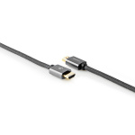Nedis High Speed ​​HDMI ™ kabel med Ethernet | HDMI™ Kontakt | HDMI™ Kontakt | 4K@60Hz | ARC | 18 Gbps | 3.00 m | Rund | Bomull | Grått Med Metall | Kartong med täckt fönster