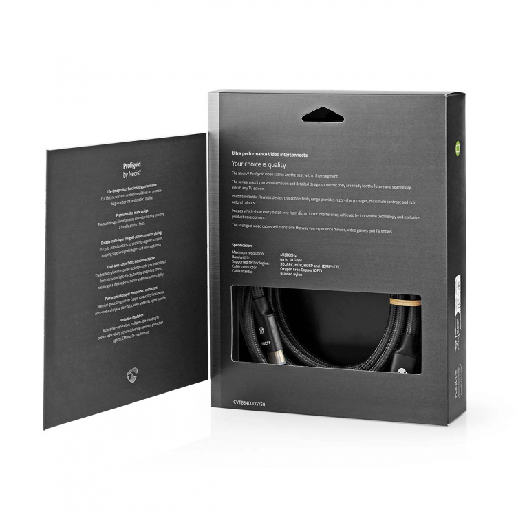 Nedis High Speed HDMI ™ kabel med Ethernet | HDMI™ Kontakt | HDMI™ Kontakt | 4K@60Hz | ARC | 18 Gbps | 5.00 m | Rund | Bomull | Grått Med Metall | Kartong med täckt fönster Nedis High Speed HDMI ™ kabel med Ethernet | HDMI™ Kontakt | HDMI™ Kontakt | 4K@60Hz | ARC | 18 Gbps | 5.00 m | Rund | Bomull | Grått Med Metall | Kartong med täckt fönster