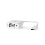 Nedis USB-C™ Adapter | USB 3.2 Gen 1 | USB-C™ Hane | VGA hona 15p | 1080p | 5 Gbps | 0.20 m | Rund | Nickelplaterad | PVC | Vit | Plastpåse Nedis USB-C™ Adapter | USB 3.2 Gen 1 | USB-C™ Hane | VGA hona 15p | 1080p | 5 Gbps | 0.20 m | Rund | Nickelplaterad | PVC | Vit | Plastpåse