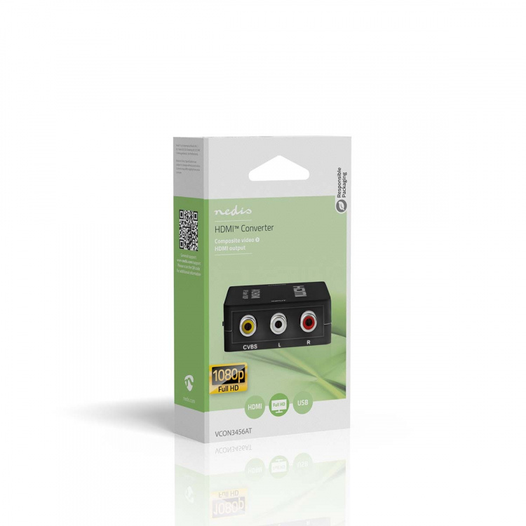 Nedis HDMI ™ Omvandlare | 3x RCA Female | 1x HDMI™ Output | Envägs | 1080p | 1.65 Gbps | ABS | Antracit