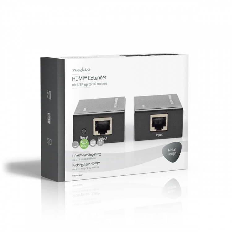 Nedis HDMI ™ Extender | Över Cat6 | Upp till 60.0 m | 1080p | 1.65 Gbps | Metall | Antracit