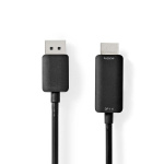 Nedis Displayport-kabel | DisplayPort Hane | HDMI™ Kontakt | 4K@60Hz | Nickelplaterad | 2.00 m | Rund | PVC | Svart | Plastpåse