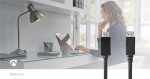 Nedis Displayport-kabel | DisplayPort Hane | HDMI™ Kontakt | 4K@60Hz | Nickelplaterad | 2.00 m | Rund | PVC | Svart | Plastpåse