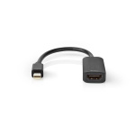 Nedis Mini Displayport-kabel | DisplayPort 1.4 | Mini DisplayPort Hane | HDMI™ Utgång | 48 Gbps | Nickelplaterad | 0.20 m | Rund | PVC | Svart | Plastpåse Nedis Mini Displayport-kabel | DisplayPort 1.4 | Mini DisplayPort Hane | HDMI™ Utgång | 48 Gbps | Nickelplaterad | 0.20 m | Rund | PVC | Svart | Plastpåse