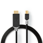 Nedis Mini Displayport-kabel | DisplayPort 1.4 | Mini DisplayPort Hane | HDMI™ Kontakt | 48 Gbps | Guldplaterad | 2.00 m | Rund | PVC | Antracit | Plastpåse