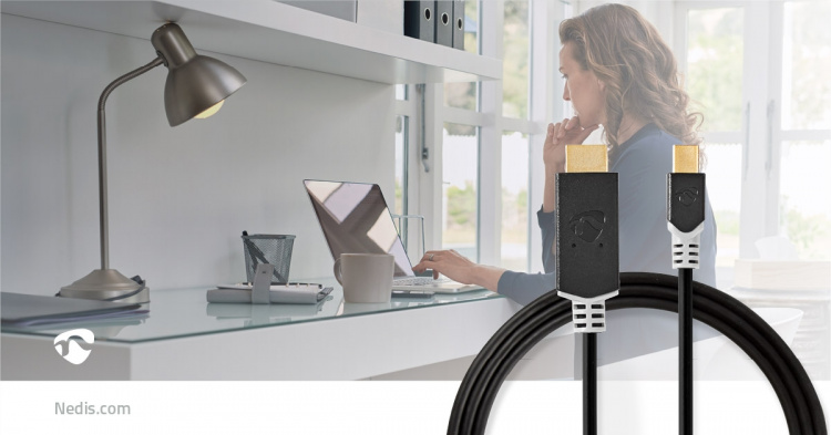 Nedis Mini Displayport-kabel | DisplayPort 1.4 | Mini DisplayPort Hane | HDMI™ Kontakt | 48 Gbps | Guldplaterad | 2.00 m | Rund | PVC | Antracit | Plastpåse