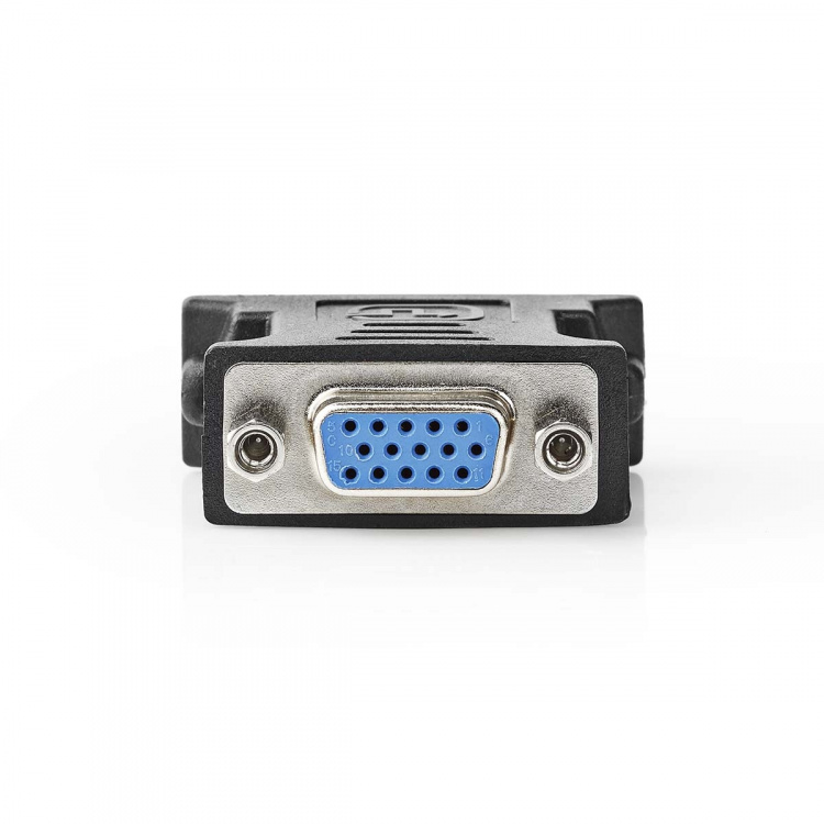 Nedis DVI adapter | DVI-I 24+5-Pin Hane | VGA hona 15p | Nickelplaterad | Rak | PVC | Svart | Låda