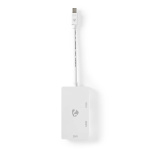 Nedis Displayport-adapter | Mini DisplayPort Hane | DVI-D 24+1-Pin Hona / HDMI™ Utgång / VGA hona 15p | 4K@60Hz | Nickelplaterad | Omkopplingsbar | 0.20 m | Rund | ABS | ABS | Vit | Låda