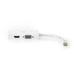 Nedis Displayport-adapter | Mini DisplayPort Hane | DVI-D 24+1-Pin Hona / HDMI™ Utgång / VGA hona 15p | 4K@60Hz | Nickelplaterad | Omkopplingsbar | 0.20 m | Rund | ABS | ABS | Vit | Låda