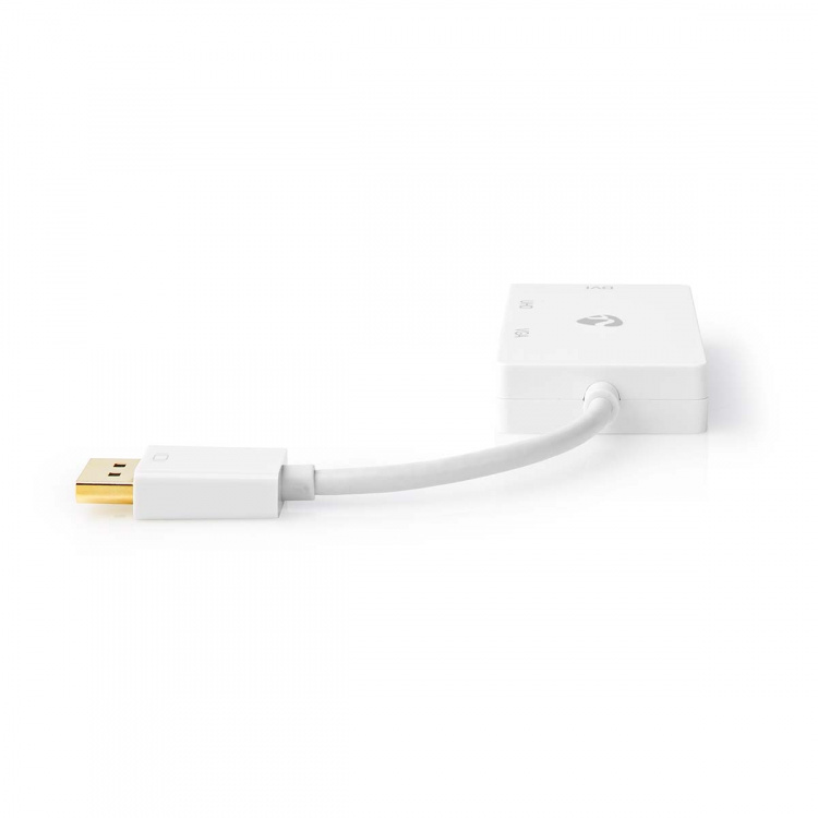 Nedis Displayport-adapter | Mini DisplayPort Hane | DVI-D 24+1-Pin Hona / HDMI™ Utgång / VGA hona 15p | 4K@60Hz | Guldplaterad | Omkopplingsbar | 0.20 m | Rund | ABS | ABS | Vit | Plastpåse