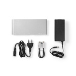 Nedis USB Dockningsstation | USB 3.2 Gen 1 | USB-C™ Hane | DisplayPort Hona / HDMI™ Utgång / RJ45 Hona / VGA hona 15p / 2x 3.5 mm, Hona / 2x USB-C™ / 4x USB-A | 0.20 m | Rund | Nickelplaterad | Flätad / Nylon | Vit | Window Box med Euro Lock