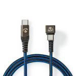 Nedis USB-kabel | USB 2.0 | USB-C™ Hane | USB-C™ Hane | 480 Mbps | Guldplaterad | 2.00 m | Rund | Flätad / Nylon | Blå / Svart | Kartong med täckt fönster Nedis USB-kabel | USB 2.0 | USB-C™ Hane | USB-C™ Hane | 480 Mbps | Guldplaterad | 2.00 m | Rund | Flätad / Nylon | Blå / Svart | Kartong med täckt fönster