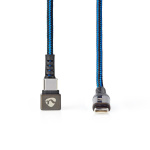 Nedis USB-kabel | USB 2.0 | USB-C™ Hane | USB-C™ Hane | 480 Mbps | Guldplaterad | 2.00 m | Rund | Flätad / Nylon | Blå / Svart | Kartong med täckt fönster Nedis USB-kabel | USB 2.0 | USB-C™ Hane | USB-C™ Hane | 480 Mbps | Guldplaterad | 2.00 m | Rund | Flätad / Nylon | Blå / Svart | Kartong med täckt fönster