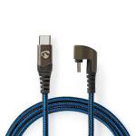 Nedis USB-kabel | USB 2.0 | USB-C™ Hane | USB-C™ Hane | 480 Mbps | Guldplaterad | 2.00 m | Rund | Flätad / Nylon | Blå / Svart | Kartong med täckt fönster Nedis USB-kabel | USB 2.0 | USB-C™ Hane | USB-C™ Hane | 480 Mbps | Guldplaterad | 2.00 m | Rund | Flätad / Nylon | Blå / Svart | Kartong med täckt fönster