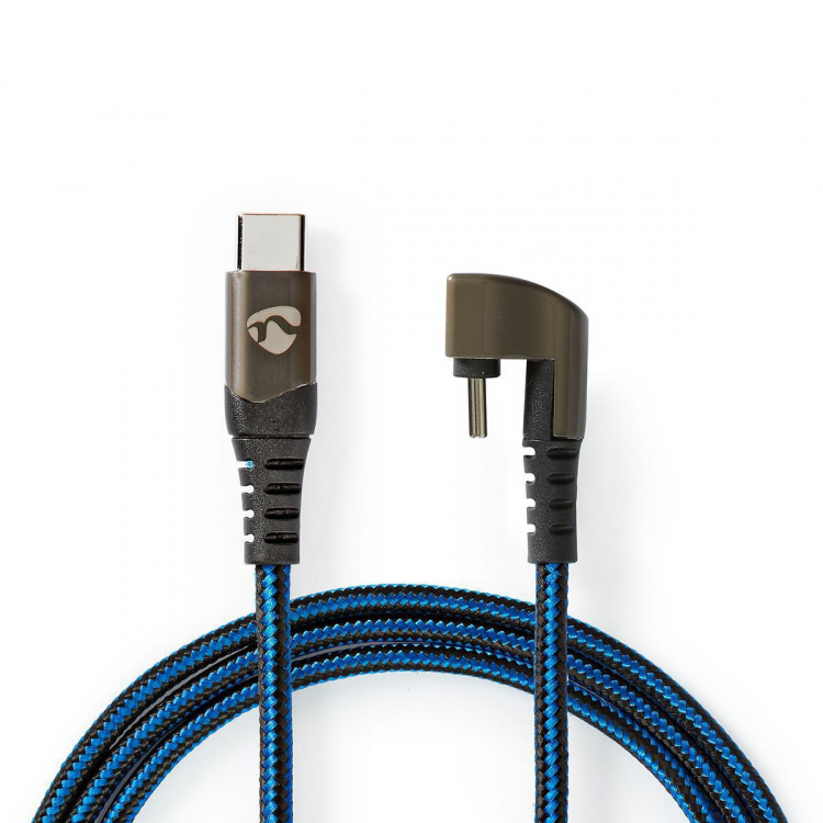 Nedis USB-kabel | USB 2.0 | USB-C™ Hane | USB-C™ Hane | 480 Mbps | Guldplaterad | 2.00 m | Rund | Flätad / Nylon | Blå / Svart | Kartong med täckt fönster Nedis USB-kabel | USB 2.0 | USB-C™ Hane | USB-C™ Hane | 480 Mbps | Guldplaterad | 2.00 m | Rund | Flätad / Nylon | Blå / Svart | Kartong med täckt fönster