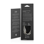 Nedis USB-kabel | USB 2.0 | USB-C™ Hane | USB-C™ Hane | 100 W | 480 Mbps | Guldplaterad | 2.00 m | Rund | Flätad / Nylon | Silver | Kartong med täckt fönster