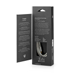 Nedis USB-kabel | USB 2.0 | USB-C™ Hane | USB-C™ Hane | 100 W | 480 Mbps | Guldplaterad | 2.00 m | Rund | Flätad / Nylon | Silver | Kartong med täckt fönster