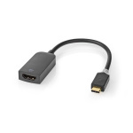 Nedis USB-C™ Adapter | USB 3.2 Gen 1 | USB-C™ Hane | HDMI™ Utgång | 4K@60Hz | 0.20 m | Rund | Guldplaterad | PVC | Antracit | Window Box med Euro Lock